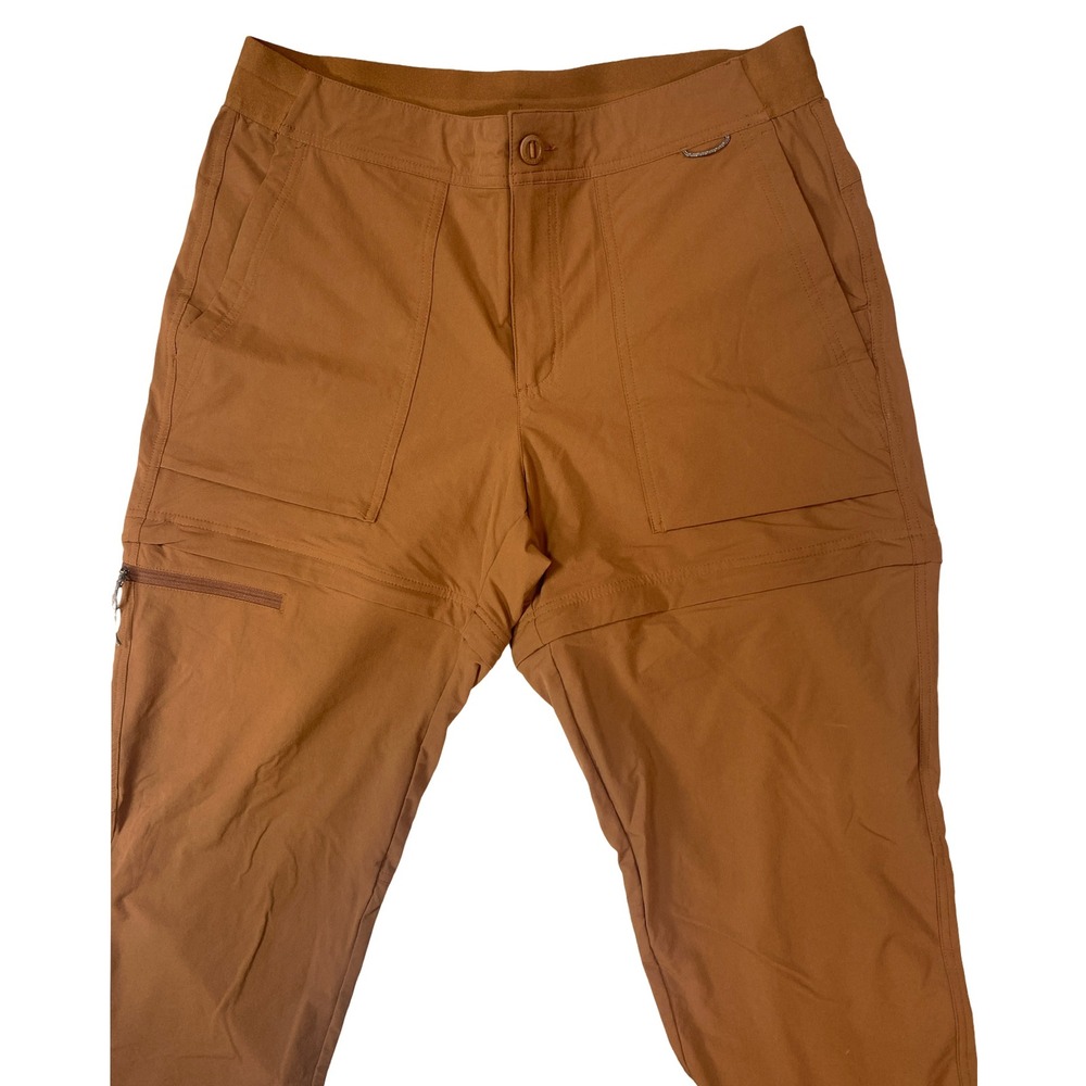REI Co-op Women Brown Convertible Hiking Pants Zip Off Shorts Large Stretch - Picture 5 of 10